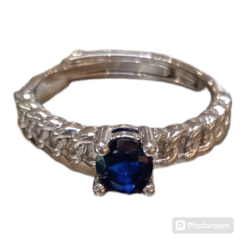 Anillo Azul Solitario